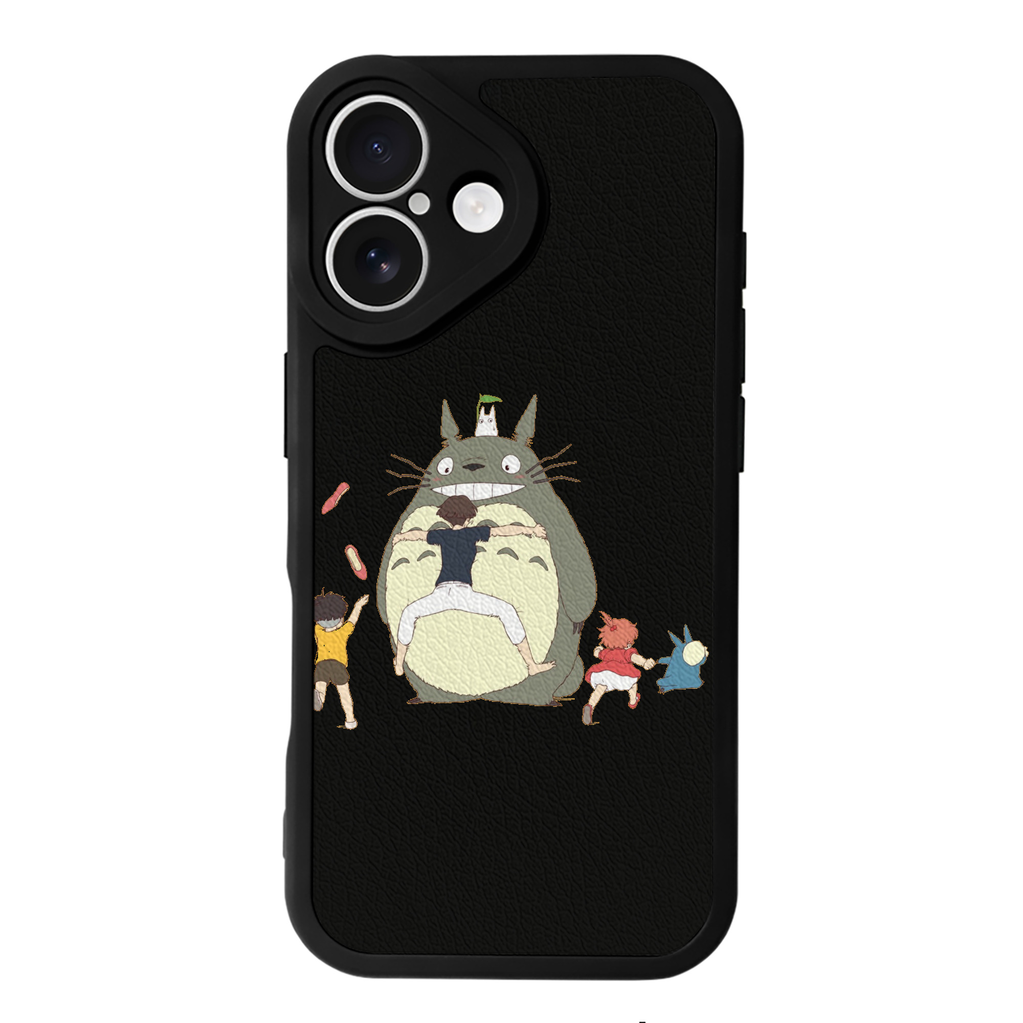 （画像用） となりのトトロ 草壁メイ 草壁サツキ My Neighbor Totoro Satsuki Kusakabe Mei Kusakabe 【iPhone 16シリーズ対応】シリコンスマホケース（レザー調） 材質：シリコン